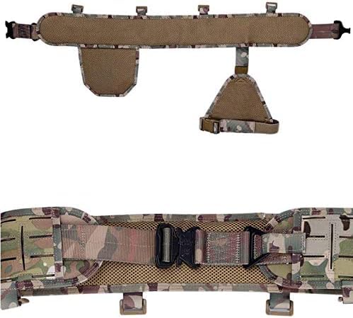 Cintura Tattica Molle Cintura da Combattimento Cintura da Combattimento Rimovibile a Vita Larga Cintura Imbottita Bretelle Cintura con Pannello Gambe (4 Colori opzionali)