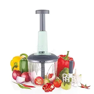 SELLERDOCKS Push Chopper 1100ml Stainless Steel Blade Quick & Powerful Manual Hand Held Food Chopper | Fruits & Vegetable Push Chopper