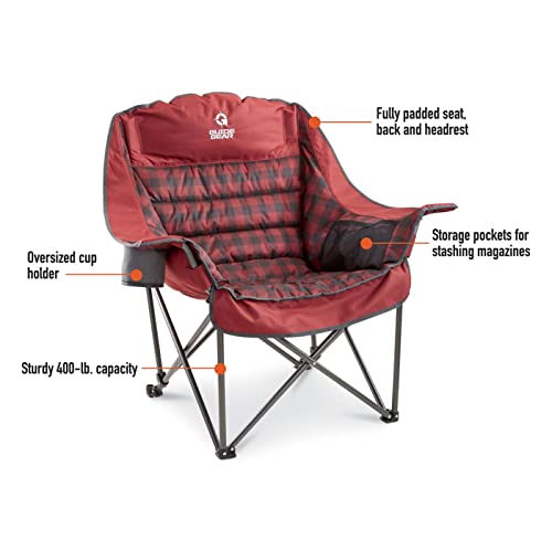 Guide Gear QACH-017-REDBLK-SG Oversized Extra Large Padded Camping Chair, Portable, Folding, Large Camp Lounge Chairs For Outdoor, Adults, Men And Women, Heavy-Duty 400 Pound Capacity thumb #8