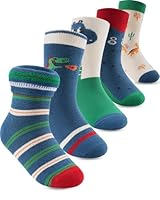 Kyopp 5 Paar Socken Jungen Kindersocken Niedlich Dinosaurier Cotton Socken Kinder Mädchen Socks 29-32