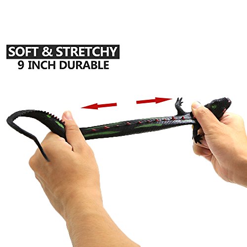 Valefortoy Lizards Toys,Super Stretches Material Tpr,9-Inch Rubber Lizard Figure Realistic Set(2 Packs) For Party Favors Boys Kids Learning Study-Bathtub Toy-Gecko Iguana #TOP3