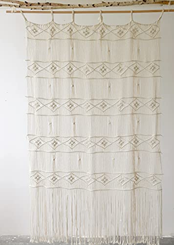 Jakalin Macrame Curtains For Windows Panels Macrame Wall Hanging Doorway Curtain Craftsmanship Macrame Wall Decor 52"X75" #TOP3