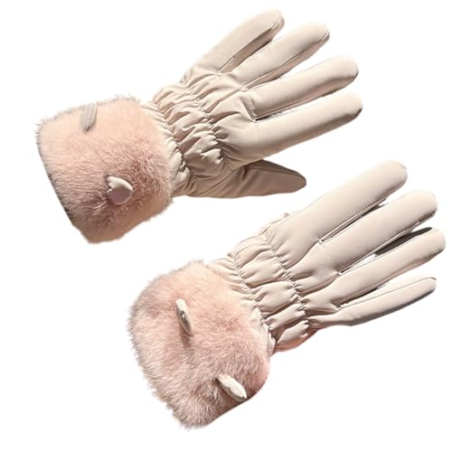 pistro Guantes Térmicos Mujer, Cálidos con Forro Polar y Pantalla Táctil, A Prueba de Viento para Ciclismo, Correr, Senderismo - Rosa