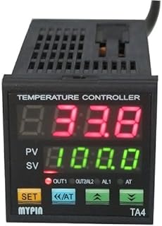 F/C PID Temperature Controller, AGPtEK Dual Display Digital Programmable Temperature Control TA4-SSR Solid State Relay with 2 Alarms