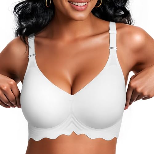 Image of Vertvie Women Wireless Jelly Bras Push Up Seamless Bra Supportive No Underwire Soft Halter /U /Racerback Sport T-Shirt Bralette