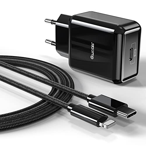 Caricatore USB C 18W, Quntis Caricatore Rapida iPhone con Cavo USB C a Lightning 2m