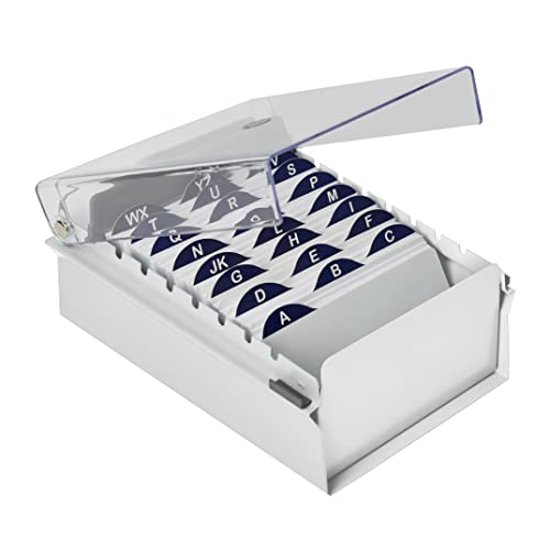 Porta Tarjetas Acrimet 3x5 de Metal con Índice AZ Blanco