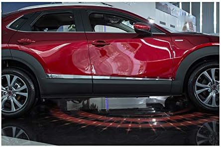 4Pcs ABS Chrome Car Exterior Body Side Door Molding Protector Cover Trim Strip Protector Guard Compatible for Mazda CX-30 CX30 2020 2021 2022 2023 2024 2025