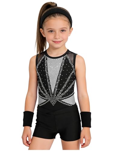 Unitard gymnastique pour filles élastique anti-frottement pour le sport et le vélo