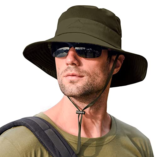 Image of Sun Hats for Men Women Fishing Hat UPF 50+ Breathable Wide Brim Summer UV Protection Hat