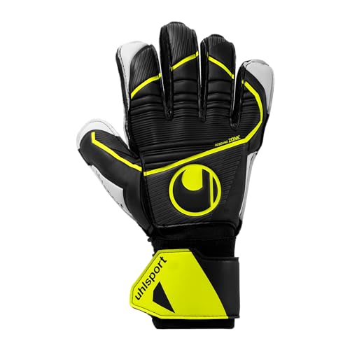 uhlsport Soft Flex Frame Jr., Kinder und Erwachsene Torwarthandschuhe, Noir/Jaune Fluo, 6.5 -