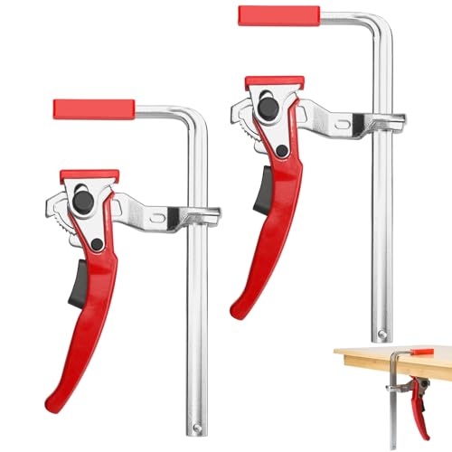 2 Stück Hebelzwinge,Einhandzwinge All-Stahl Tischklemme Ratsche, Schnellspannzwinge 160mm Kapazität 60mm Tiefe, Schraubzwingen Set für Führungsschiene, Schraubzwingen Groß zum Schleifen, Schneiden 2 Stück Hebelzwinge,Einhandzwinge All-Stahl Tischklemme Ratsche, Schnellspannzwinge 160mm Kapazität 60mm Tiefe, Schraubzwingen Set für Führungsschiene, Schraubzwingen Groß zum Schleifen, Schneiden
