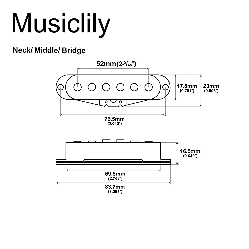 The Revival Pickups RPS2 Grey Bottomed Blues Vintage Style Alnico 5 Single Coil Neck Middle Bridge Pickups Set for Strat Style Electric Guitar White - Image 2