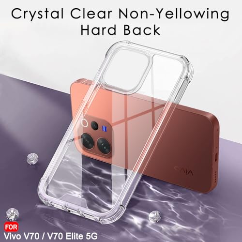 Image of TheGiftKart Crystal Clear Back Cover Case for Vivo V70 / V70 Elite 5G | 360 Degree Protection | Shock Proof Design | Transparent Back Cover Case for Vivo V70 / V70 Elite (PC & TPU, Transparent Bumper)