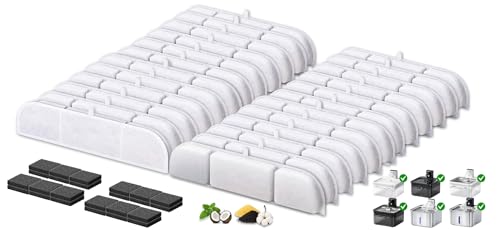 24+24 Pack Replacement Filters for Downypaws Fursink Wireless Cat Water Fountain Model DPWFP6 DPWFP6SS & DPWFP6-FSS 24 Filters + 24 Sponges Replacement Kit 1-Year Supply