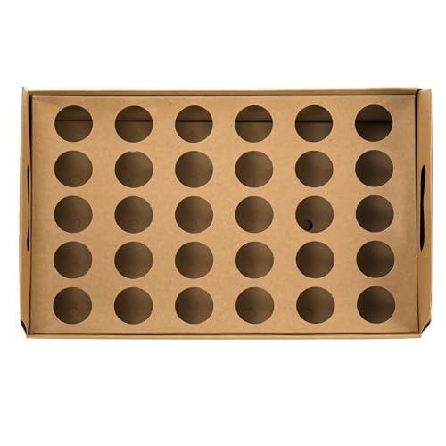 Coloch 2 Sets Wedding Confetti Cone Stand Box Set, 2 Cardboard Party Confetti Trays of 30 Holes Each with 60 Kraft Cone Paper, Suitable for Wedding, Party, Celebration, Decoration - Thumbnail 6