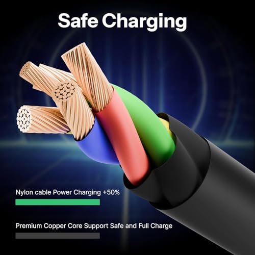 Image of Basesailor 45W USB C to Type C,Fast Charging Cable High Speed Data Transfer Compatible with Samsung Galaxy M35 /M15 /F15 /A15 /A14 /M14 /F14 /M34 /F34 /A34 /S21 Fe /S22 /S23 /S24 /S25 /Fe /Plus /Ultra,Tablet