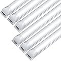 JESLED 8FT LED Shop Lights, 72W 6500K 9000LM Super Bright, 8 Foot Integrated LED Light Fixture, High Output, Frosted Cover, T8 Linkable LED Tube Lights for Garage, Wareshouse, Workshop (6-Pack)