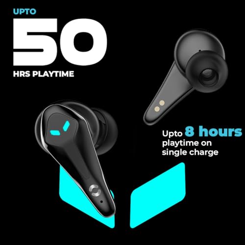 Image of HOPPUP Predator Xo3 Gaming Earbuds with 35MS Low Latency, 13MM Drivers & 50H Playtime Bluetooth (Black, True Wireless)
