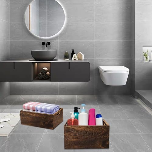 Hyuetrsa 2024328YM-02 Set Of 3 Wood Crate Box,Wood Nesting Storage Crates With Handle,Rustic Decorative Farmhouse Wooden Crates,Handmade Natural Solid Wood Box thumb #4