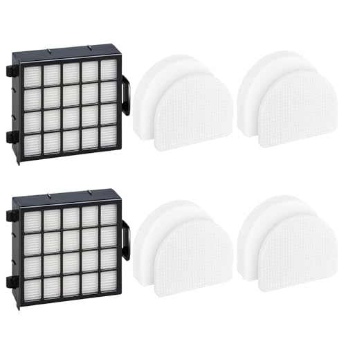 Leemone AZ4002 Replacement Accessories for Shark AZ4000 AZ4000C AZ4002 AZ4002W POWERDETECT Upright Vacuum Cleaner, 2 HEPA Filters, 4 Foam & Felt Filters