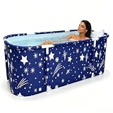 Faltbare Badewanne für Erwachsene und Kinder, Sternenblau 140x60x50cm