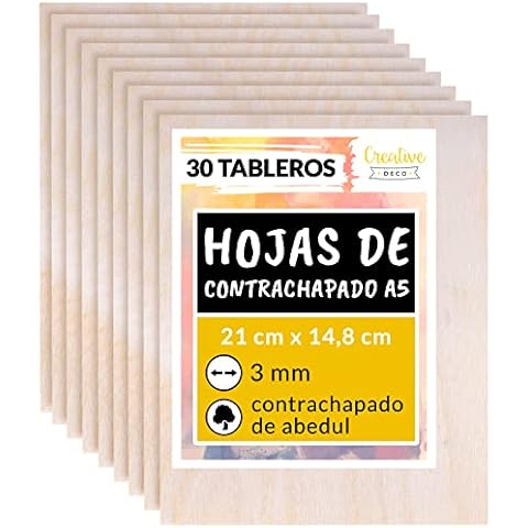 Tablero de Madera Contrachapada Creative Deco A5 Cover