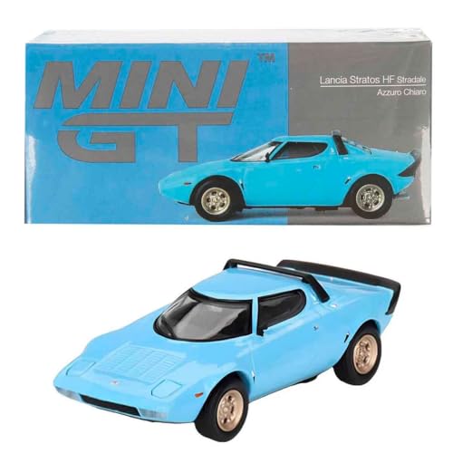 Light Blue Lancia Stratos HF Stradale - Mini GT 1/64 Scale miniatura 1