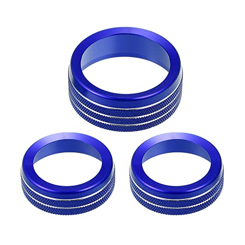 A ABSOPRO Car Air Conditioner Knobs Decals AC Radio Switch Knob Cover for Dodge Durango 2014-2020 for Jeep Cherokee Grand Cherokee 2014-2021 Blue (Set of 3)