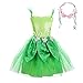 Lito Angels Trilli Tinkerbell Costume per Bambina, Vestito Fata Verde con Corona di Fiori, Taglia 8-10 anni, XL