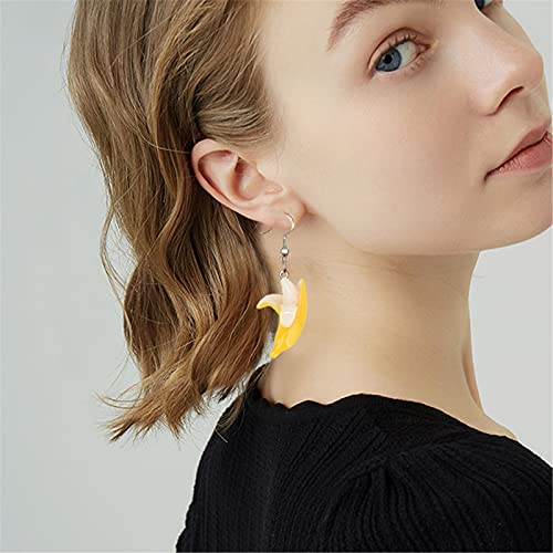 ONLYJUMP Funny Fruit Banana Dangle Earrings Resin Lifelike Fruits Lovely Summer Theme Yellow Banana Dangle Earring for Women Gifts2