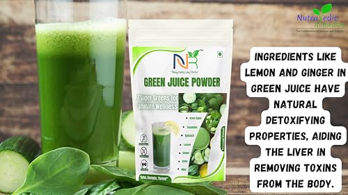 Image of Green Juice Powder, 200g, Refreshing Super Greens with Apple, Spinach, Cucumber, Ginger, Mint, Amla