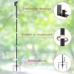 MIXXIDEA Vogelhaus Ständer 203cm Ständer für Vogelhaus Höhenverstellbar Vogelfutterstange Universalständer Set Mit 5 Zinken-Sockel für Garten, Außen, Wiese (Das Vogelhaus Ist Nicht Inbegriffen) – Bild 3