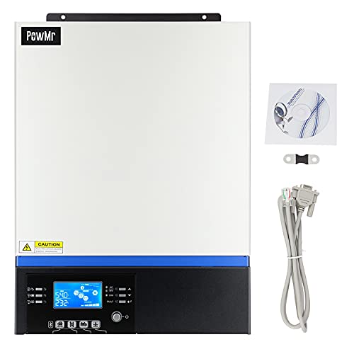 3000W Solar Hybrid Inverter 24Vdc to 230Vac, Off-Grid Pure Sine Wave Power Inverter 3KW Buit in 80A MPPT Controller and Bluetooth, fit for 24V Lead-Acid and Lithium Battery