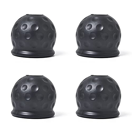 LACKINGONE 4 Pieza de Tapa de Bola de la Barra de Tiro Automática de Protección, Cubierta de Acoplamiento Universal, con Anillo de 50 mm, para Acoplamiento de Coche/Tractor/Remolque