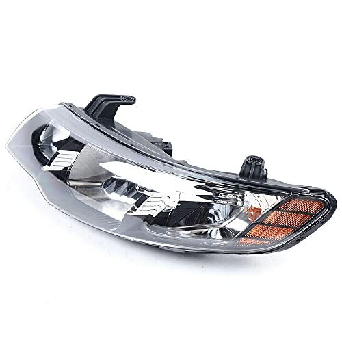 Ensyusuma 2010 2011 2012 2013Kia Forte & Koup Forte Headlight Assembly Left Driver And Right Passenger Side Headlights Black Housing Halogen (Pair Of Headlights) #TOP3