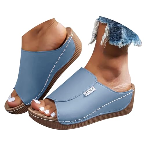Sandalias Plataforma Mujer Con Cuña Verano De Vestir Chanclas Ortopédicas Elegantes Piscina Casual Chancletas Comodas Tacon Flexibles Flip Flops Playa Sandalia Punta Abierta Caminar Senderismo Baratas