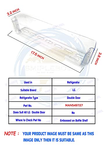 Image of SMIPLEBOL - The Best Is Here Fridge Bottle Shelf Compatible for LG Double Door Refrigerator (Part No: MAN549727)
