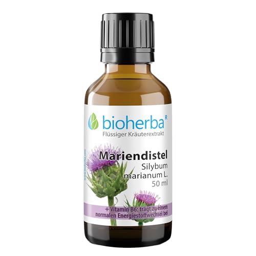 Mariendistel Tropfen, Tinktur 50 ml – Silybum marianum L., mit Vitamin B6, Vegan von BIOHERBA PZN 17187675