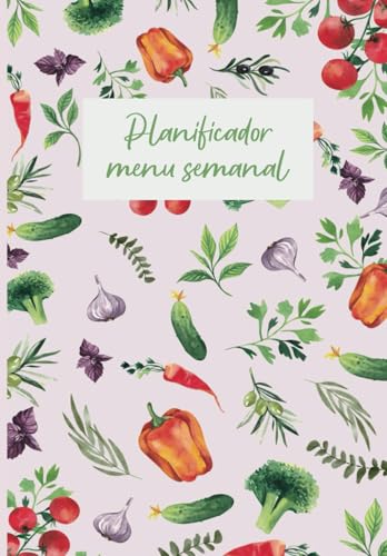 Planificador de menú semanal | Libreta de menú semanal y lista de la compra | 52 semanas para organizar los menús