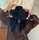 VASANA Schwarzer Cowboyhut, klassischer Western-Filzhut, universal, breite Krempe, Fedora-Hüte, Winter, Herbst, hält warm, Cowboy-Stil, Zubehör für Cosplay, Kostümparty (56 - 58 cm)