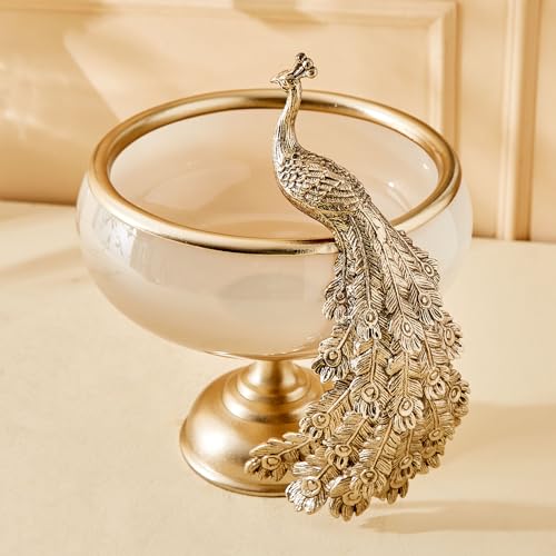 Image of Home Centre Eternity Vivere Glass Peacock Decorative Bowl