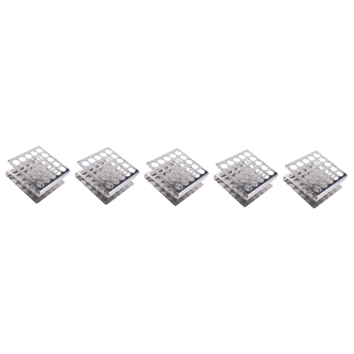 SOLUSTRE 5pezzi Portaprovette Inossidabile Z-shape Con Rastrelliera Per Laboratori Scolastici e Attrezzature Di Scuola Supporto Test Tubes Leggero e Pratico Per Uso Didattico e