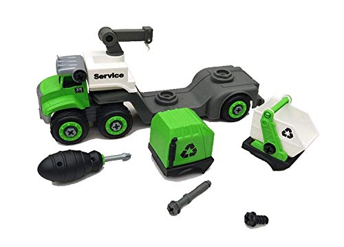 Image of DIY Toy Vehicles Set - Assembly Toy Farm Truck with Screwdriver Multi Fuctional Construction Set, Building Vehicle Play Set, Toys for 3 to 5 Year Old Boys, Kids, Girls