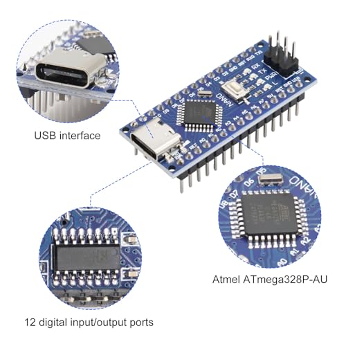 image for LUIRSAY 5Pcs Nano V3.0 Board ATmega328P/CH340G Chip Microcontroller Ki