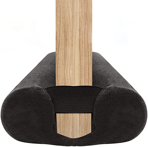 BKSAI Boudin de porte pour portes de 78,7 à 99,1 cm, sans adhésif, longueur réglable, lavable, tissu jersey extensible pour bas de porte, boudin de porte d'entrée, décapant les intempéries, noir Cover
