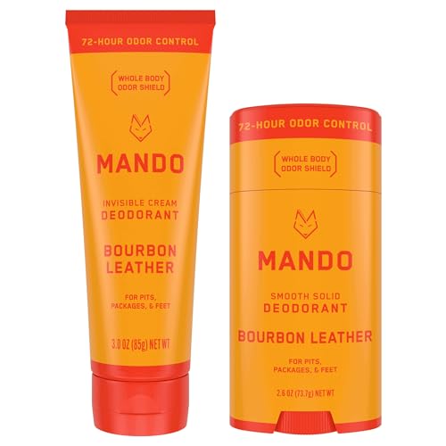 Mando Bourbon Leather Body Deodorant - 72 Hour Odor Control,
