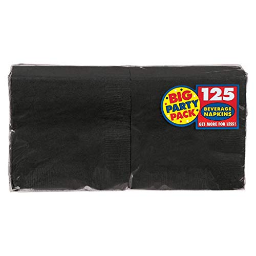 Amscan Black Jet Big Party Pack Beverage Napkins, 5