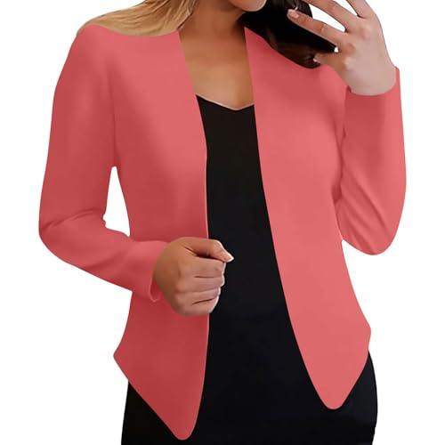 Women's Cropped Blazers Long Sleeve Open Front Lightweight Cardigan Casual Work Office Suit Blazer Formal Jackets
