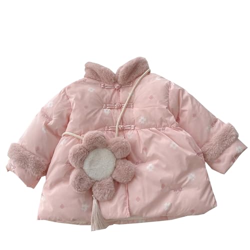 Halilo Girls Winter Coats Fleece Warm Winter Toddler Clothes For Christmas Chinese New Year (US, Age, 6 Months, 9 Months, Pink)